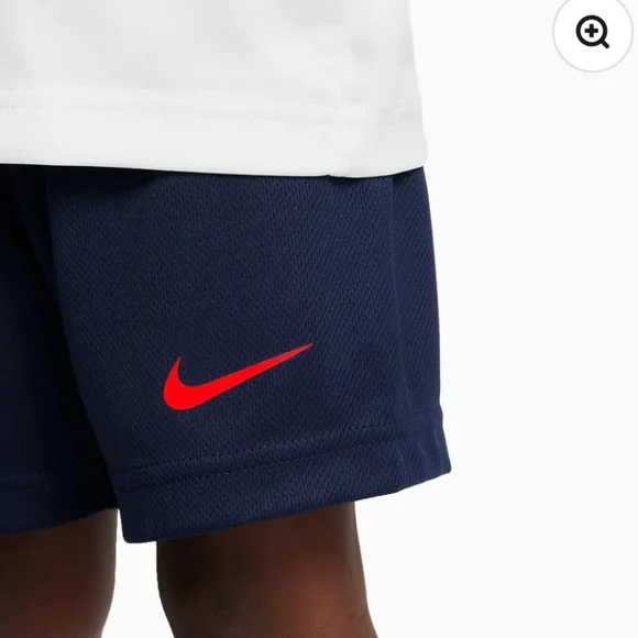 NIKE DRI-FIT Boy's Just Do It - T-Shirt & Shorts 2 Piece Set White Blue Size 6 - Picture 5 of 9